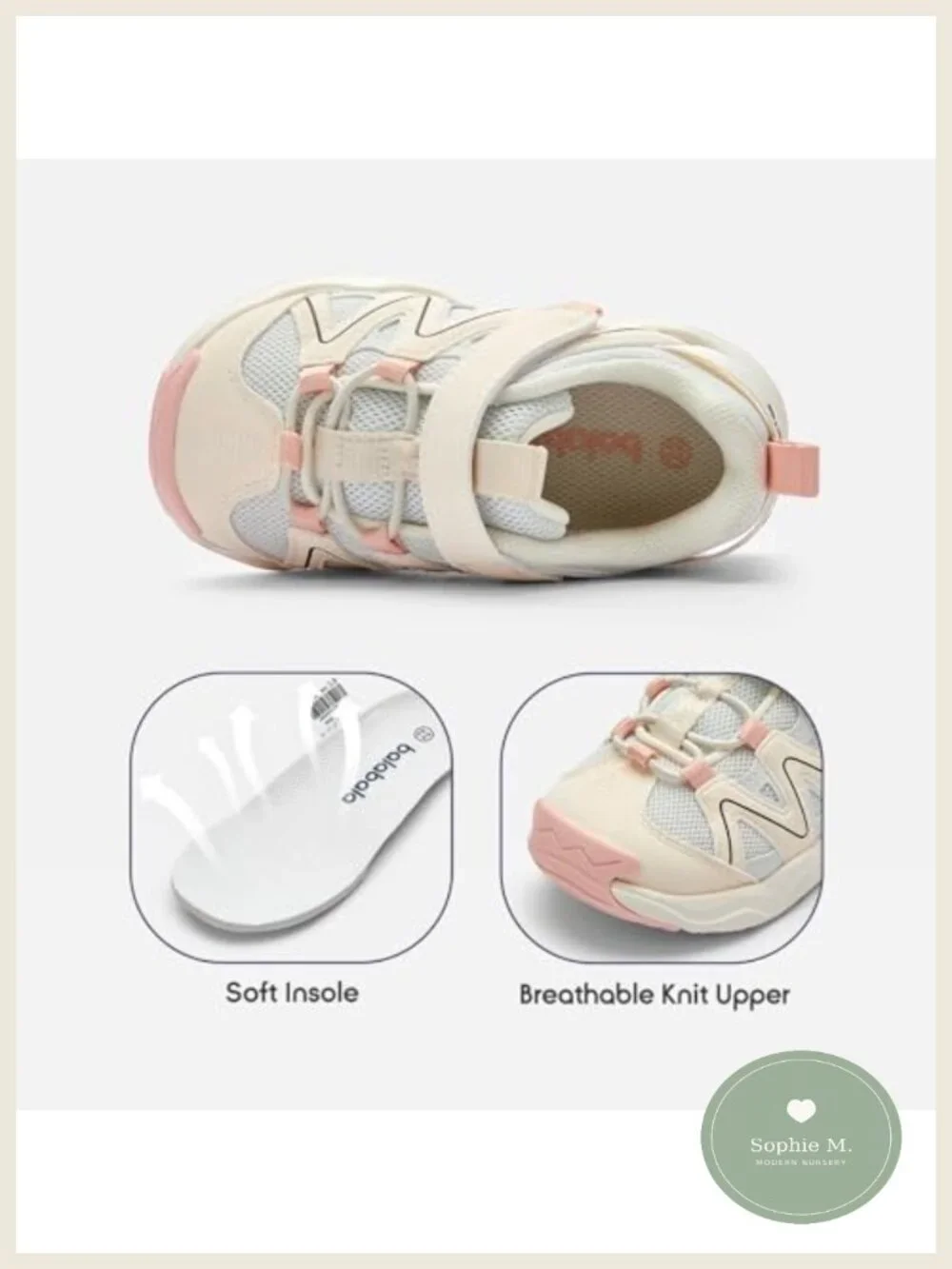 Toddler Boys Girls Sneakers Non Slip Breathable Mesh Hook-and-Loop EVA Running